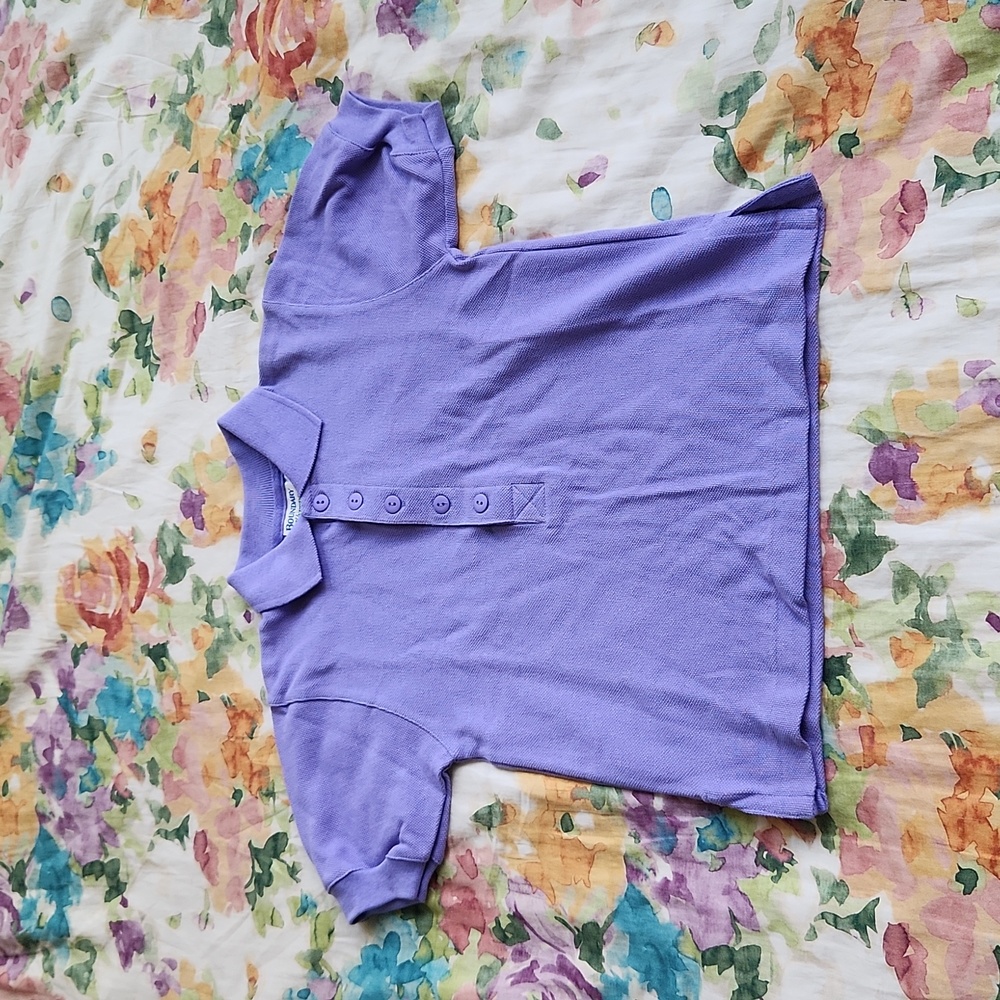NWT Vintage Boundary Waters Lavender purple short-sleeved polo top. Size M/6.